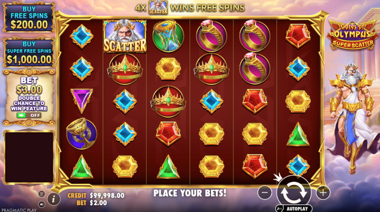 Gates of Olympus Super Scatter interface